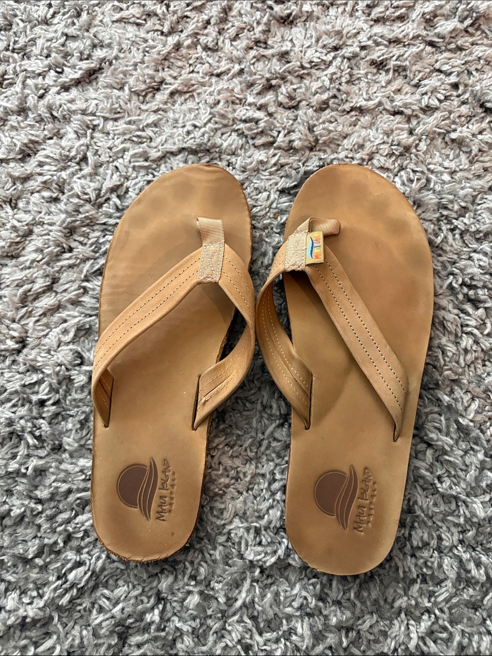 Maui Jim Tan Leather Thong Sandals for Women